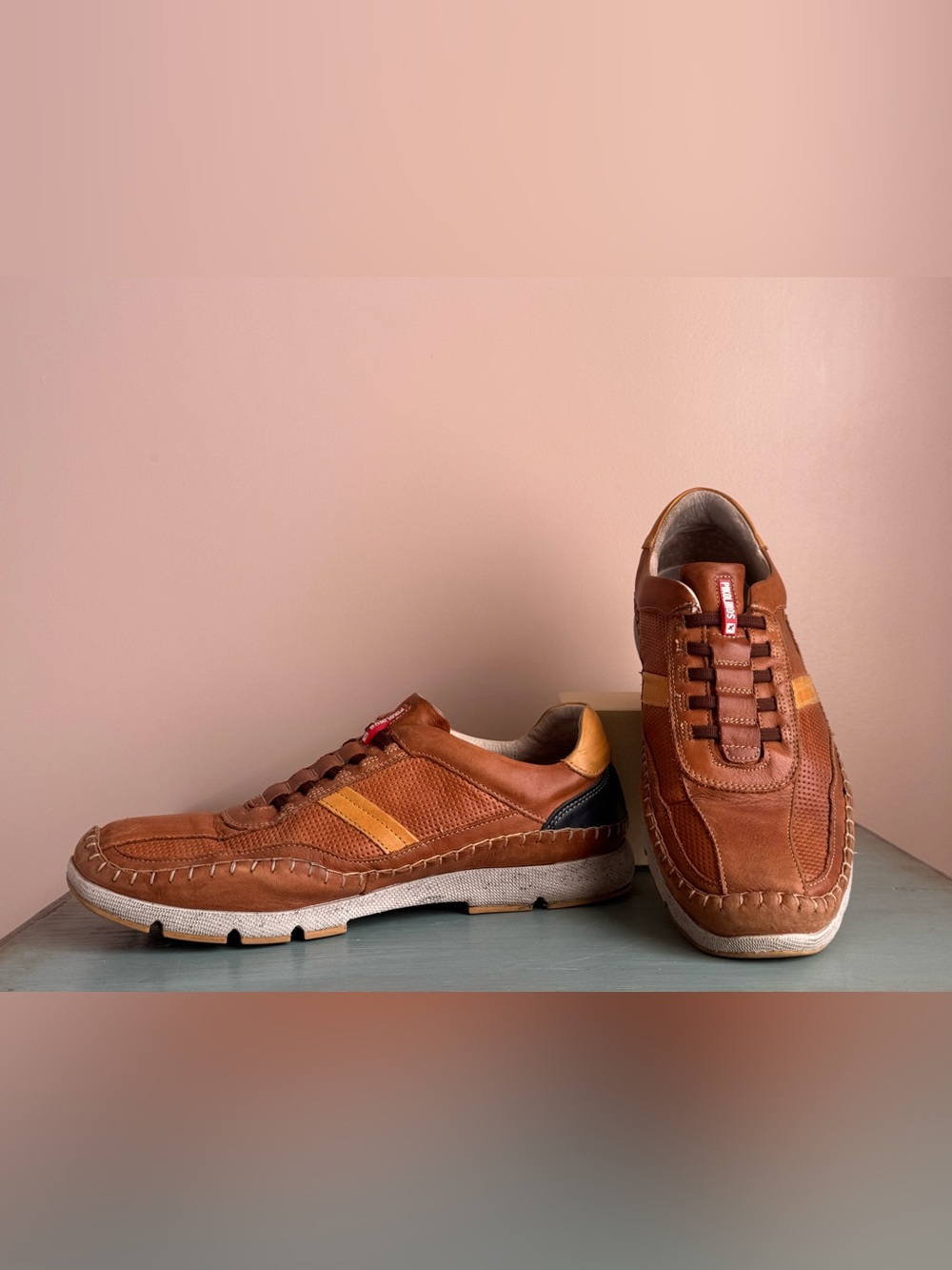 PIKOLINOS Fuencarral Slip On Sneakers Brown Leather EUC Sz EU 44 US 10-10.5